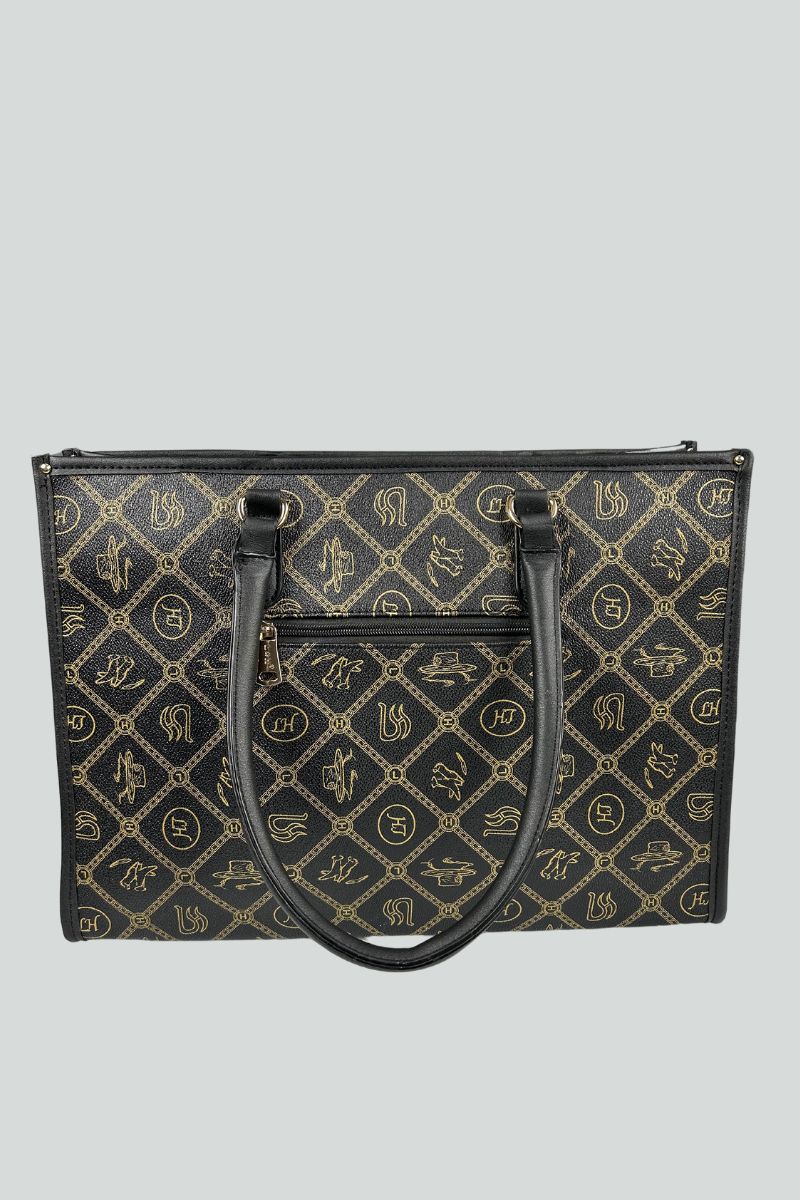 Μεγάλη Tote τσάντα με αποσπόμενο λουράκι ώμου μαύρη