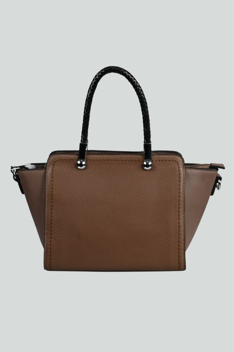 Καφέ τσαντα με αποσπώμενο λουράκι ώμου