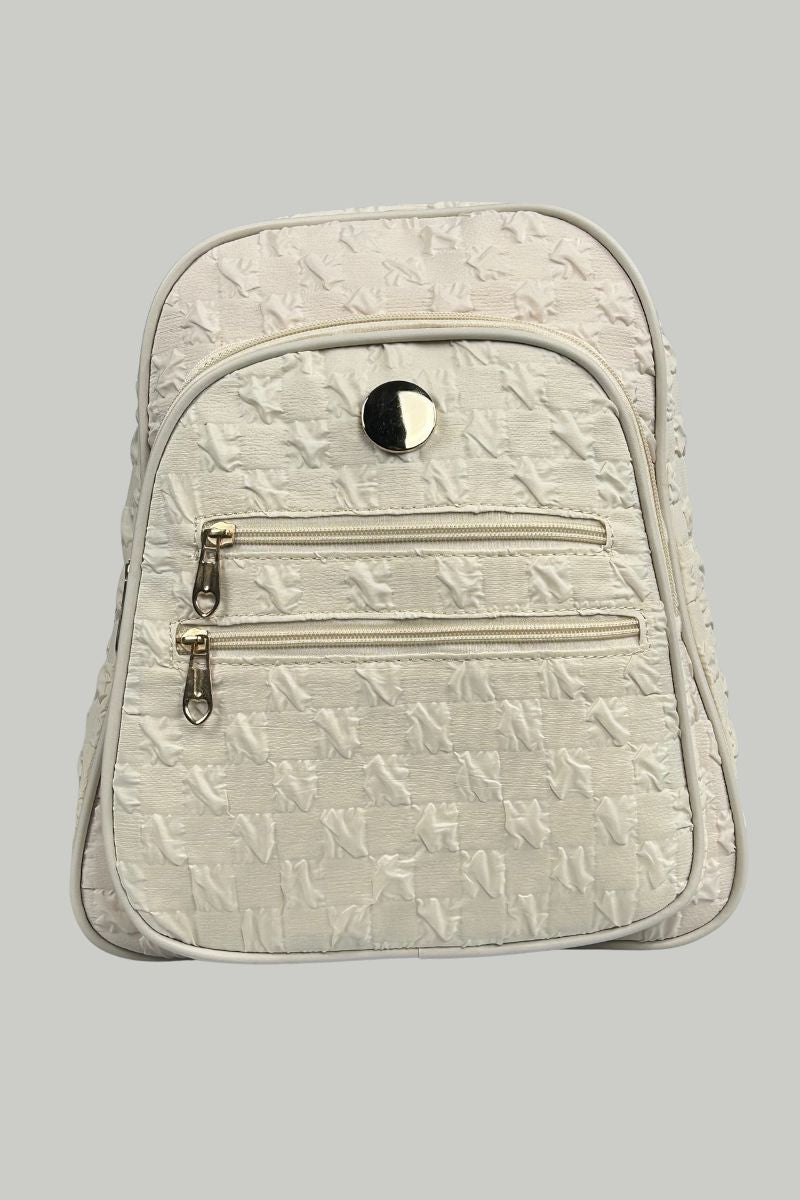 Λευκό Backpack με ρυθμιζόμενα λουράκια πλάτης